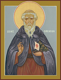 Icon of Saint Brendan, by Father John of the Hermitage of the Holy Cross