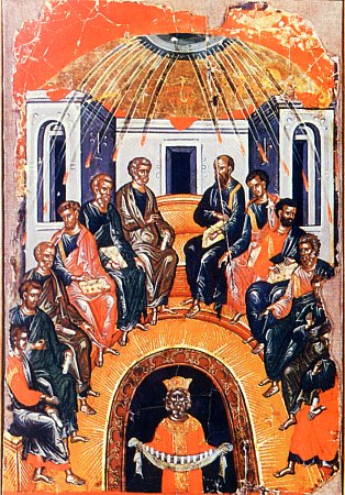 The Descent of the Holy Spirit on the Apostles.