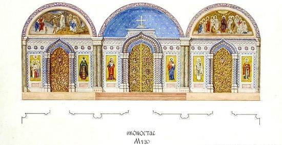 Проект иконостаса восстанавливаемого храма. 