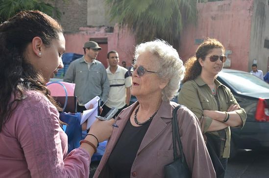 Parishioner Praskovia Petrovna Sheremetieva gives an interview.