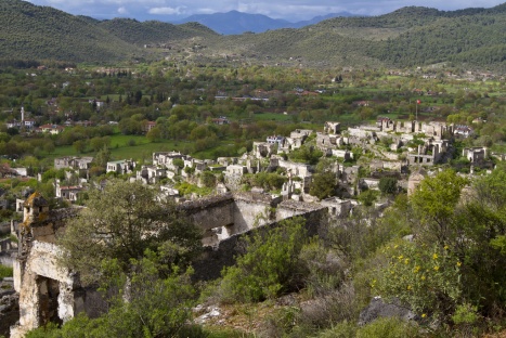 View of the valley from within the abandoned village on the hill. 