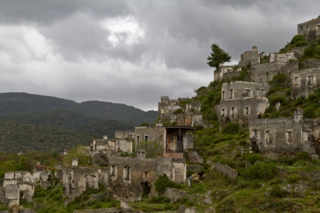 Stone houses built to last for generations now stand empty in Kayaköy. 