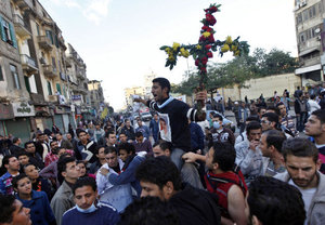 Egyptian Copts demonstrated last year in the Shubra neighborhood of Cairo. The minority Christians believe the Muslim government does too little to protect them from Islamic violence.