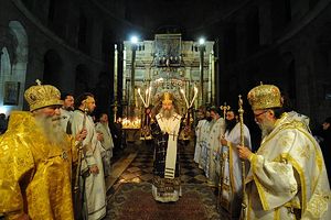 Владыки отслужили Божественную литургию в Спасо-Вознесенском монастыре на Елеонской горе