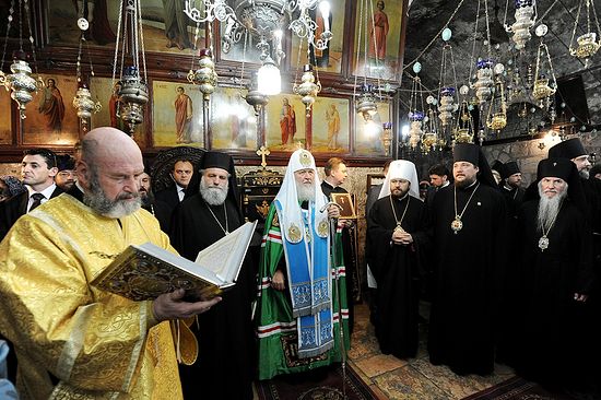 Святейший Патриарх Кирилл посетил Гробницу Божией Матери в Гефсимании