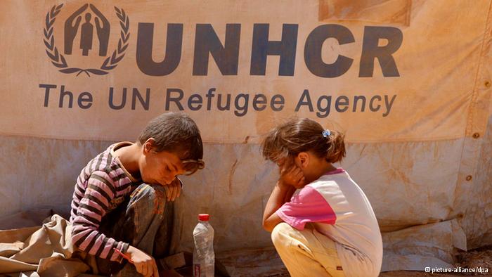 Syrian children play in front of their tent at Zaatari Syrian refugee camp, in Mafraq, Jordan (picture: EPA/Jamal Nasrallah/ dpa)