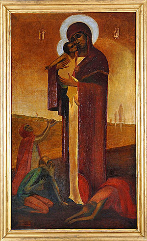 Икона В.Д. Бубновой «Всех скорбящих Радосте» после реставрации (июнь 2009 года). Фото: епископ Сендайский Серафим