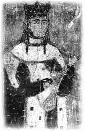 Царица Тамара. Фреска храма в Бетании (ок. 1210 г.)