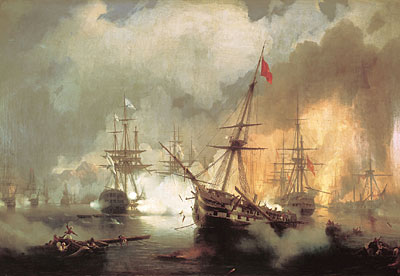 Иван Айвазовский. Морское сражение при Наварине 2 октября 1827 года