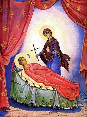 Богородица вручает крест святой Нине