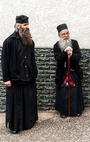 Иеромонах Паисий и игумен Василий, скит святого Спиридона. Гайльнау, Германия