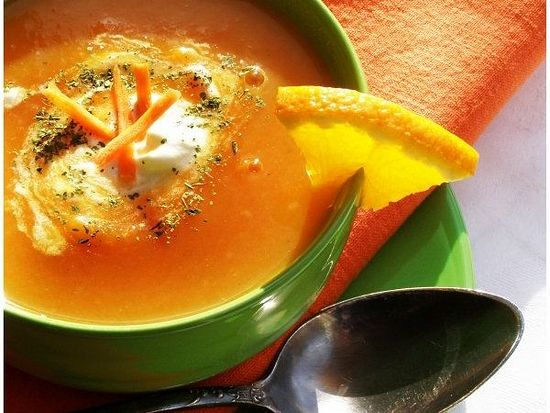 Суп-пюре из моркови с апельсинами