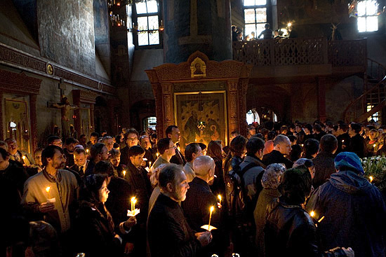 Чтение Великого покаянного канона в Сретенском монастыре. Фото: В.Корнюшин / Православие.Ru