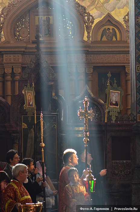 Пасхальное богослужение в Спасе на Крови.  Фото: А.Горяинов / Православие.Ru