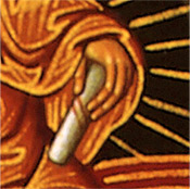 3. The Scroll in Christ's left hand (detail). 