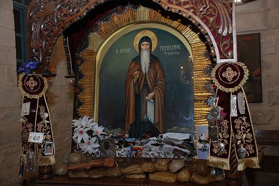 A revered icon of St. Gerasim of the Jordan.