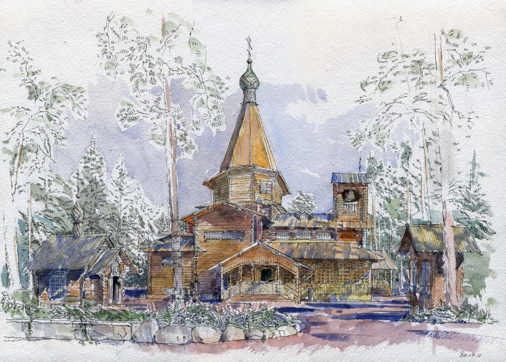 Картинки по запросу православный храм акварель