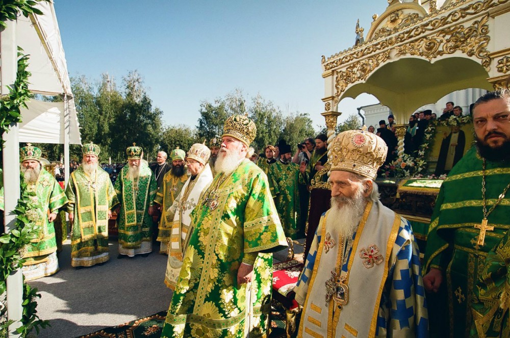 Patriarch Alexiy II of Moscow and All Russia and Patriarch Pavle of Serbia.