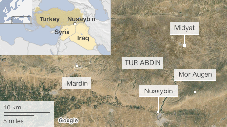 Map of the Tur Abdin region
