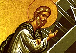 2. The Prophet Elijah, appears on Christ's right-hand side (detail). 