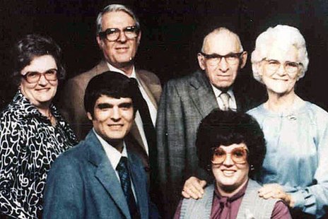 A group photo of the Pelke family, before Ruth Pelke's murder