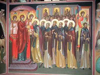 The Vision of the Theotokos Communing the Weary Fathers