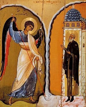 «Чудо архангела Михаила в Хонех», византийская икона, первая половина XII века.