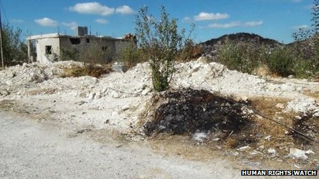 Site of mass grave in the Sleibeh al-Hamboushieh hamlet