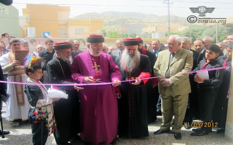 Assyrian Patriarch Mar Ada inaugurates St. Peter and St. Paul's Church in Duhok, May 2012. Photo: zowaa.org