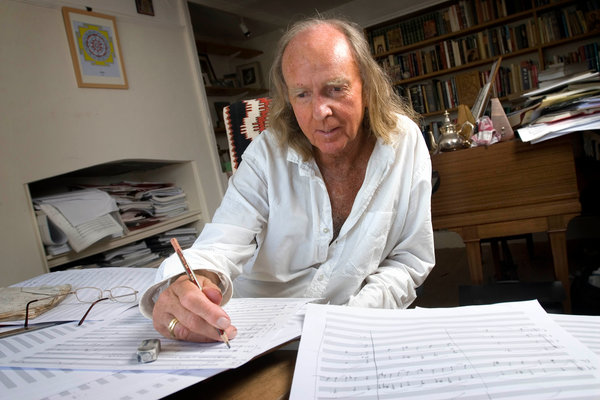The British composer John Tavener in 2007 at his home in Dorset, in southern England.