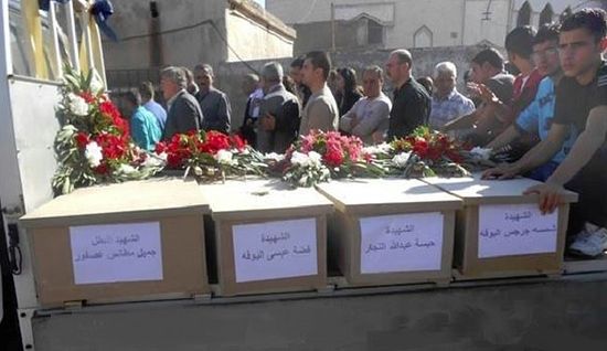 Remains of murdered Christians in Sadad, Syria.
