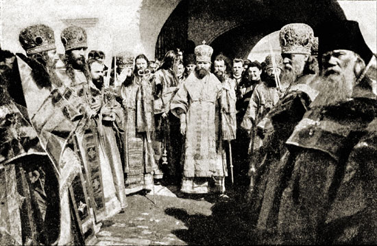 Митрополит Владимир (Богоявленский) в Лужецком монастыре, 1908 г.