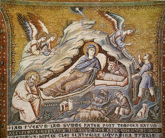 Рождество Христово. Пьетро Каваллини. Церковь Санта Мария ин Трастевере, Рим. 1291 г.