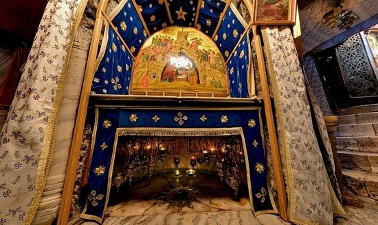 The place of the manger, Bethlehem.