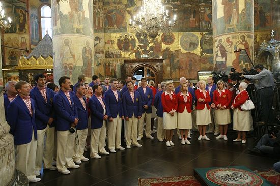 Молебен в Успенском соборе Московского Кремля. 29 июля 2008 г.