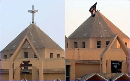 Армянская католическая церковь. Теперь вместо креста ее венчает исламский флаг.