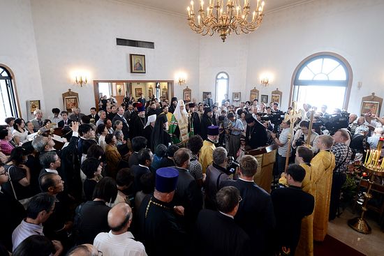 The visit of His Holiness Patriarch Kirill to the Cathedral Church of Sendai Eparchy, September 15, 2012.