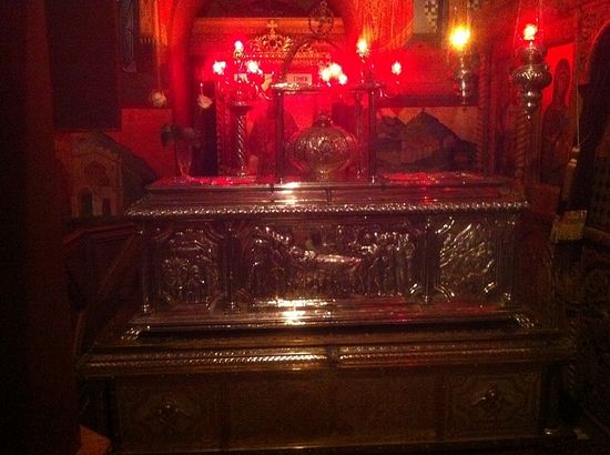 The reliquary of St. Gregory Palamas inside the Metropolitan Church, Thessaloniki
