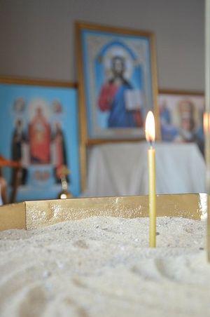 В православной молитвенной комнате сочинской Олимпиады