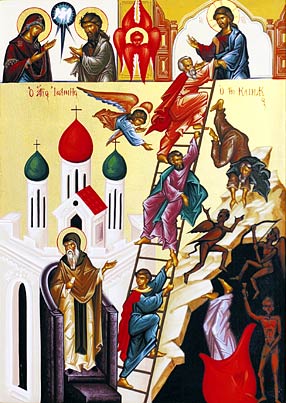 Icon of Saint John Climacus and the Ladder of Divine Ascent provided by Athanasios Clark and used with permission