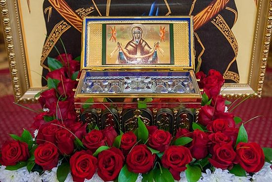 RELIQUARY WITH A PORTION OF THE GIRDLE OF HOLY THEOTOKOS BROUGHT TO KAZAKHSTAN