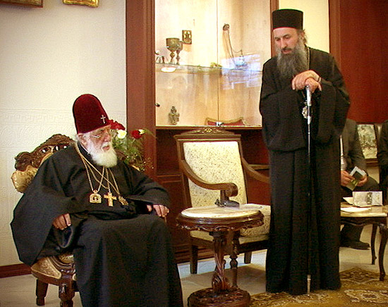 Святейший Католикос-Патриарх всея Грузии Илия II и митрополит Самтависский и Горийский Андрей (Гвазава)