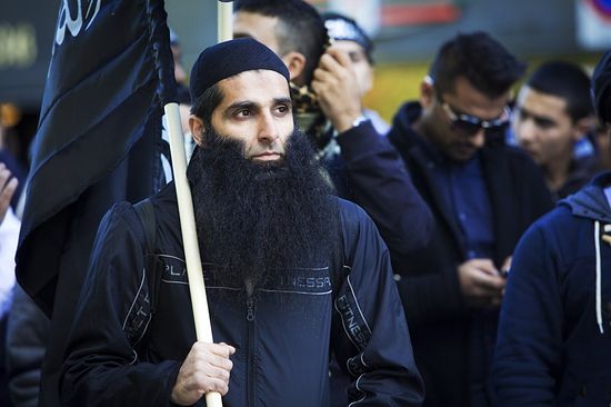Демонстрация в Осло против показа фильма "Невиновность мусульман"