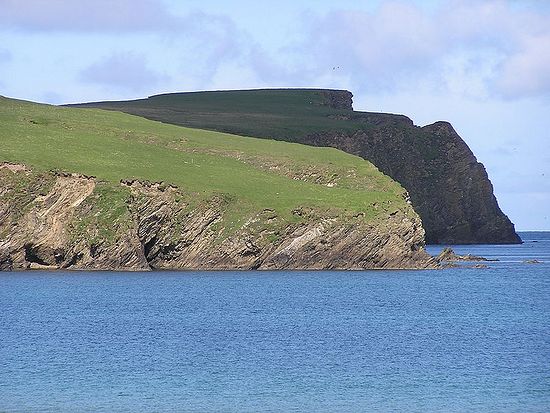 Cliffs on St. Ninian's Isle.