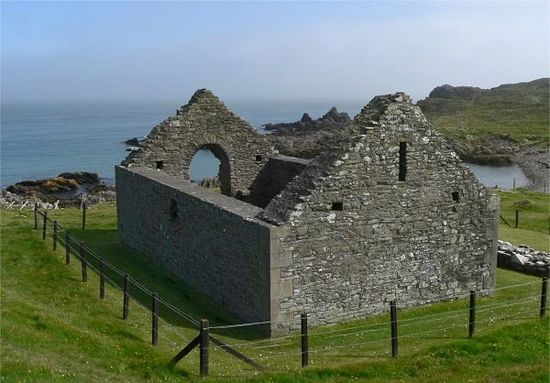 Remains of St. Ninian's chapel on Whithorn.