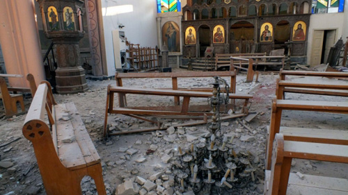 Оскверненная церковь в Сирии