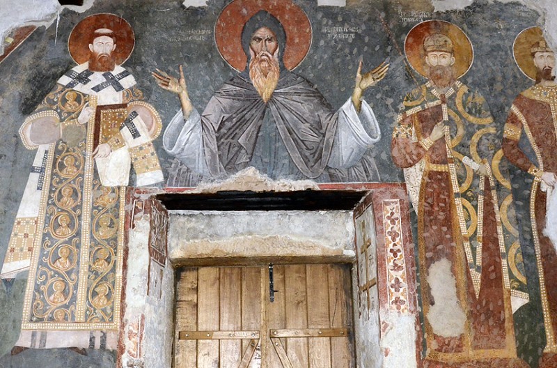 Неманичи. Свт.Савва, прп.Симеон Мироточивый и св.Стефан Первовенчанный. Фото: иеромонах Игнатий (Шестаков)