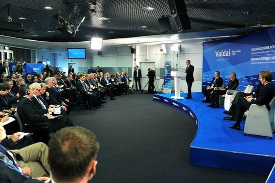 Президент России В.В. Путин на заседании Валдайского клуба