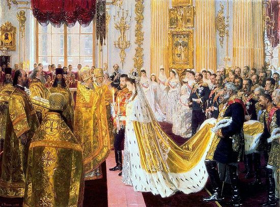 Л. Туксен. Свадьба императора Николая II и великой княгини Александры Фёдоровны (1894)