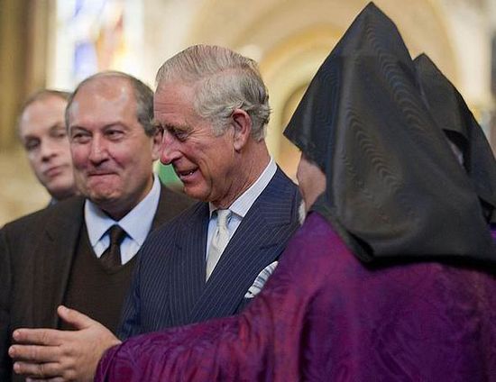 Charles meets with members of the church